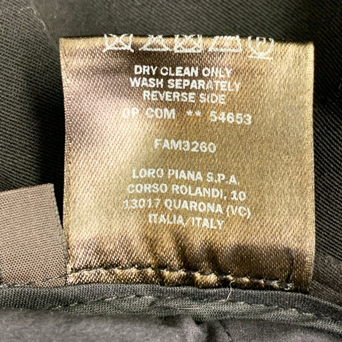 LORO PIANA Size 2 Black Virgin Wool Paper Pleated Wide Leg Dress Pants