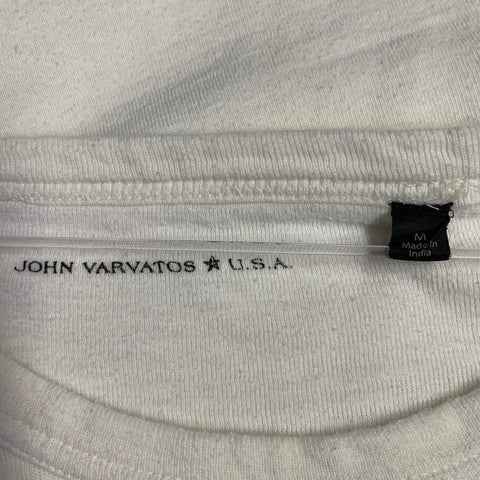 JOHN VARVATOS Size M White Cotton Blend Raw Edge T-shirt