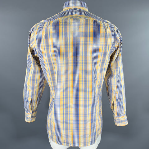 TURNBULL & ASSER Size L White Multi-Color Plaid Long Sleeve Shirt