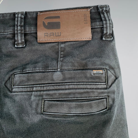 G-STAR Size 31 Skinny Chino Black Twill Cotton Blend Zip Fly Jeans