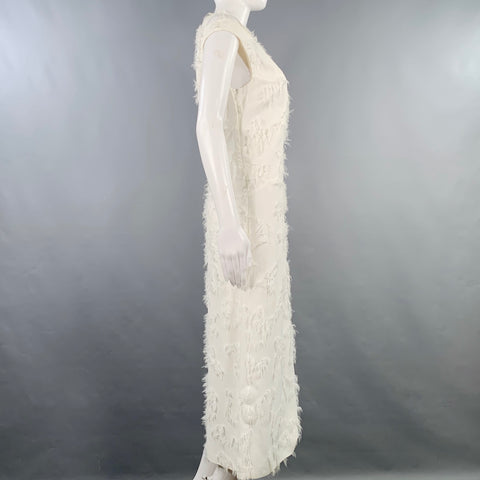 JIL SANDER Size 2 White Viscose Cut Out Sleeveless Dress