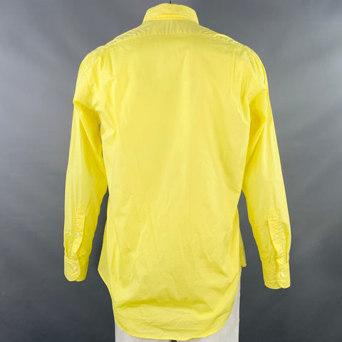 SID MASHBURN Size L Yellow Cotton One Pocket Long Sleeve Shirt