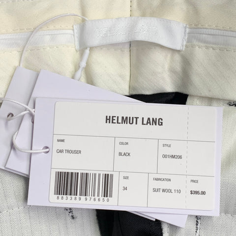 HELMUT LANG Size 34 Car Trouser Black Wool Zip Fly Dress Pants