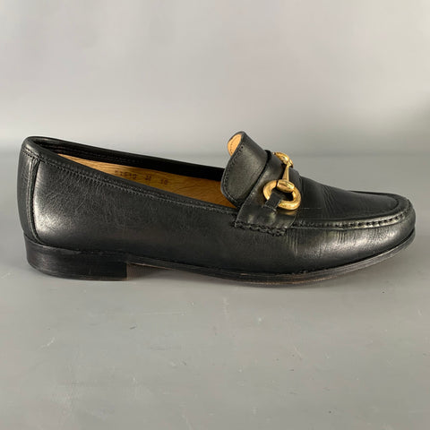 BRUNO MAGLI Size 10 Black Gold Leather Loafers