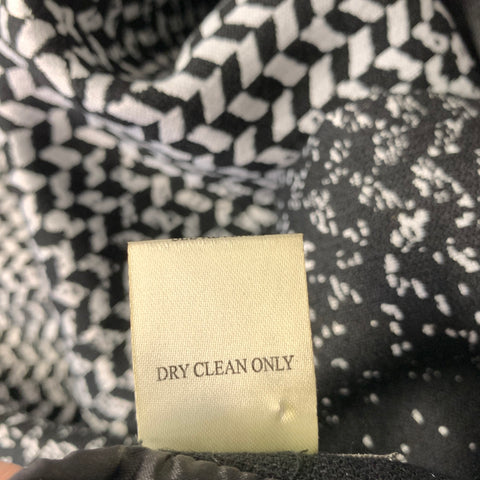 NEIMAN MARCUS Size XL Black White Polyester Blend Herringbone Cocktail Dress