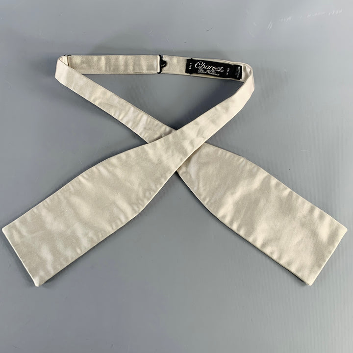 CHARVET Silver Silk Bow Tie