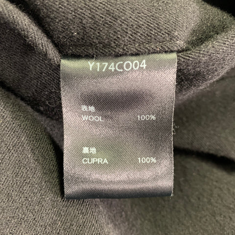 YANTOR Size M Black Wool Poncho Coat