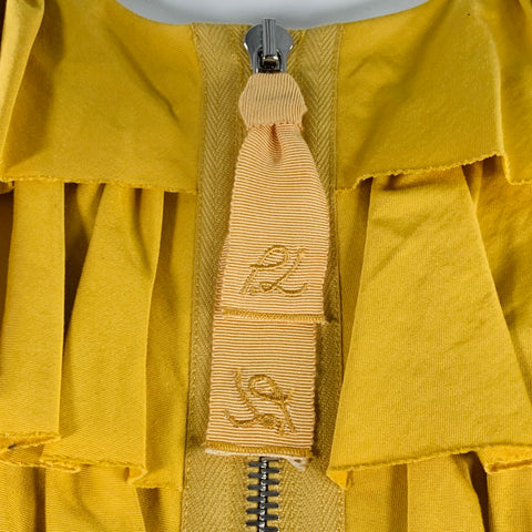 3.1 PHILLIP LIM Size 4 Yellow Cotton Blend Ruffled Jacket Blazer