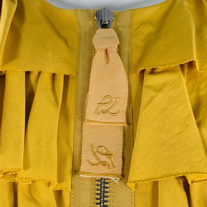 3.1 PHILLIP LIM Size 4 Yellow Cotton Blend Ruffled Jacket Blazer