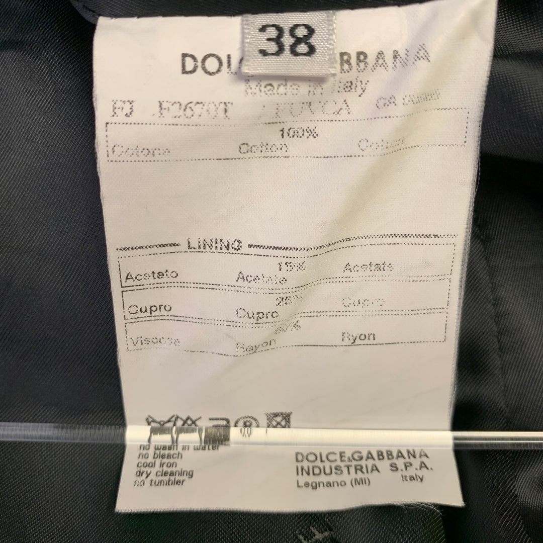 DOLCE & GABBANA Size 2 Black Velvet Notch Lapel Jacket Blazer