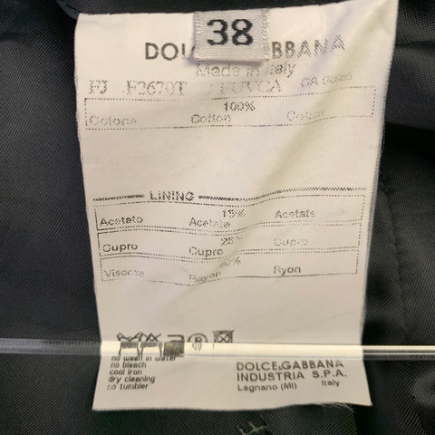 DOLCE & GABBANA Size 2 Black Velvet Notch Lapel Jacket Blazer