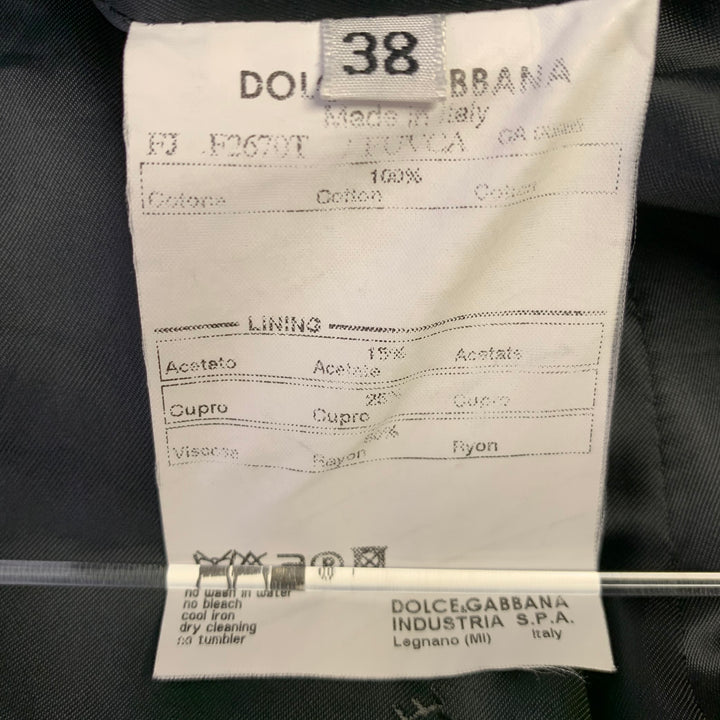 DOLCE & GABBANA Size 2 Black Velvet Notch Lapel Jacket Blazer