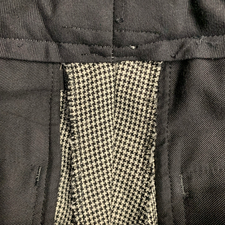 THOM BROWNE Size 38 Regular White Black Houndstooth Wool 3 Button Suit