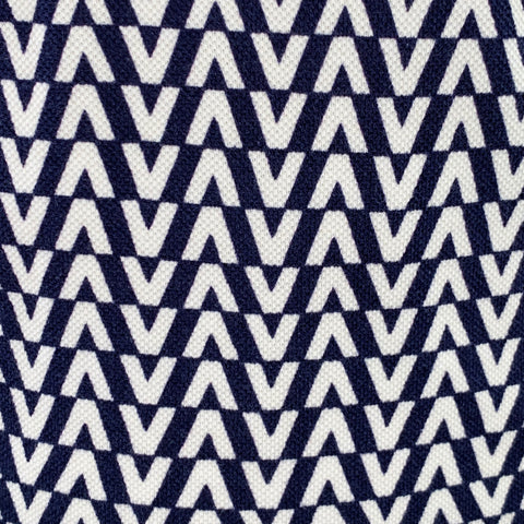 VALENTINO Size M Navy White Monogram Cotton Pique Buttoned Polo