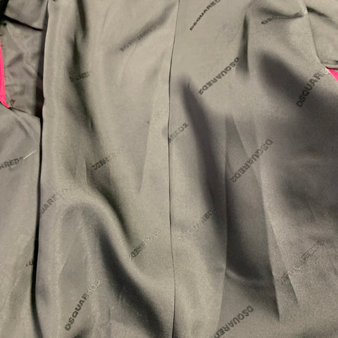 DSQUARED2 Size 38 Black Wool Silk Peak Lapel Suit