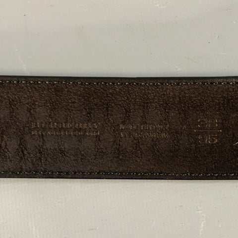 BURBERRY Size 38 Turquoise Leather Zipper Belt