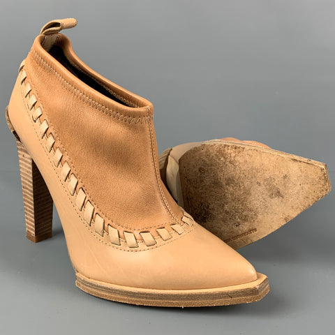 ALEXANDER WANG Size 8 Tan Leather Two Tone Pointed Toe Auguste Boots