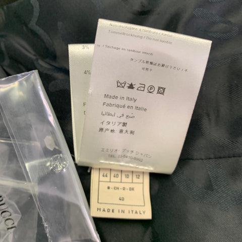 EMILIO PUCCI Size 12 Black Wool Mohair Sequined Jacket Blazer