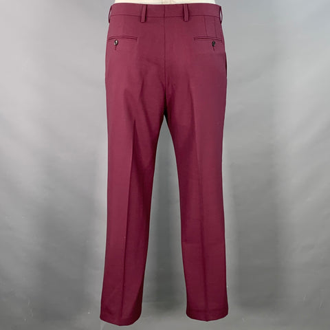 PAUL SMITH Size 42 Byard Burgundy Glenplaid Wool Notch Lapel Suit
