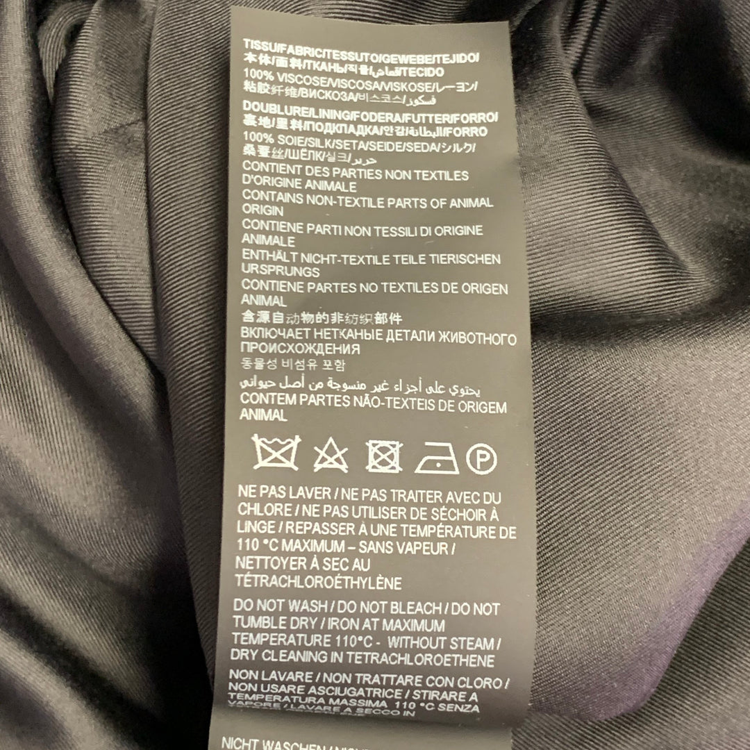 SAINT LAURENT FW22  Size 38 Purple Viscose Satin Peak Lapel Trench Coat