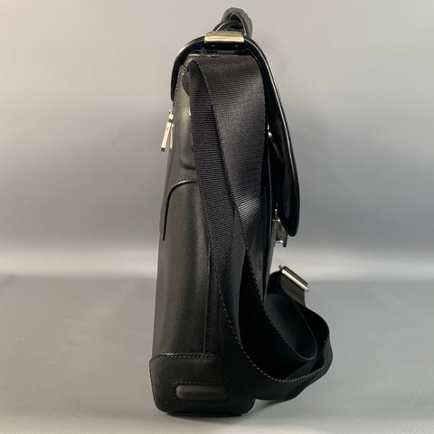 TUMI Black Mixed Fabrics Leather Briefcase