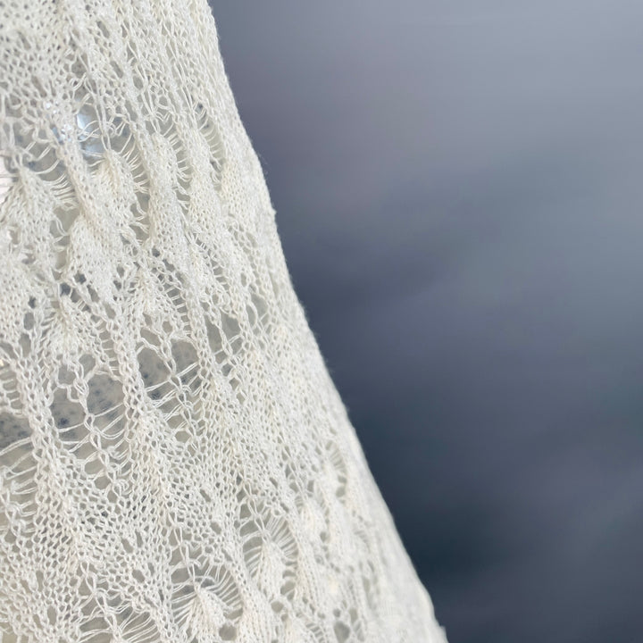 VINTAGE Size M Cream Lace Long Sleeve Casual Top