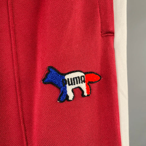 Pantalon décontracté à rayures verticales bordeaux et blanc MAISON KITSUNE x PUMA Taille M