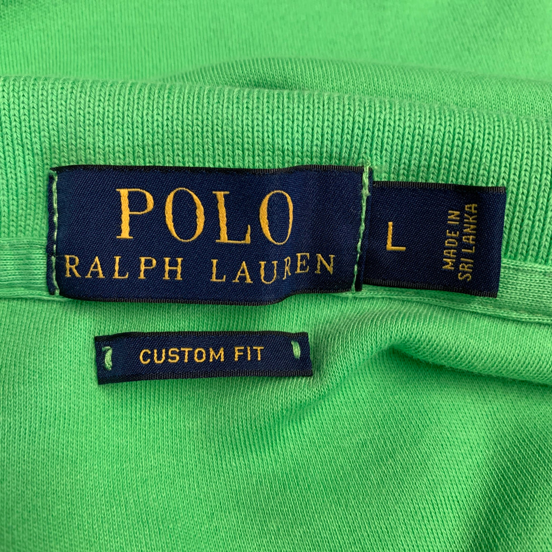 POLO by RALPH LAUREN Size L Lime Green Cotton Half Placket Polo