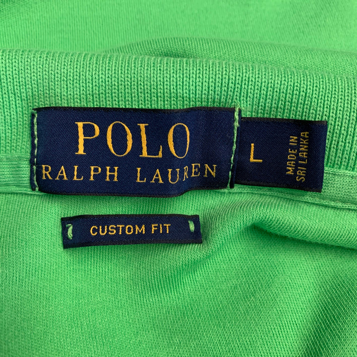 POLO by RALPH LAUREN Size L Lime Green Cotton Half Placket Polo