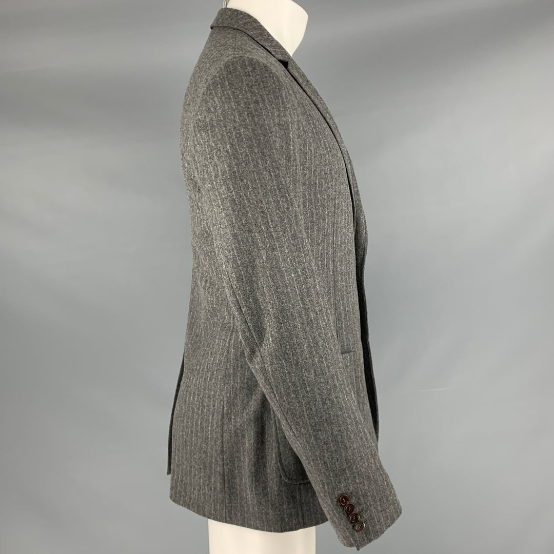 DOLCE & GABBANA Size 40 Grey Stripe Wool Blend Sport Coat