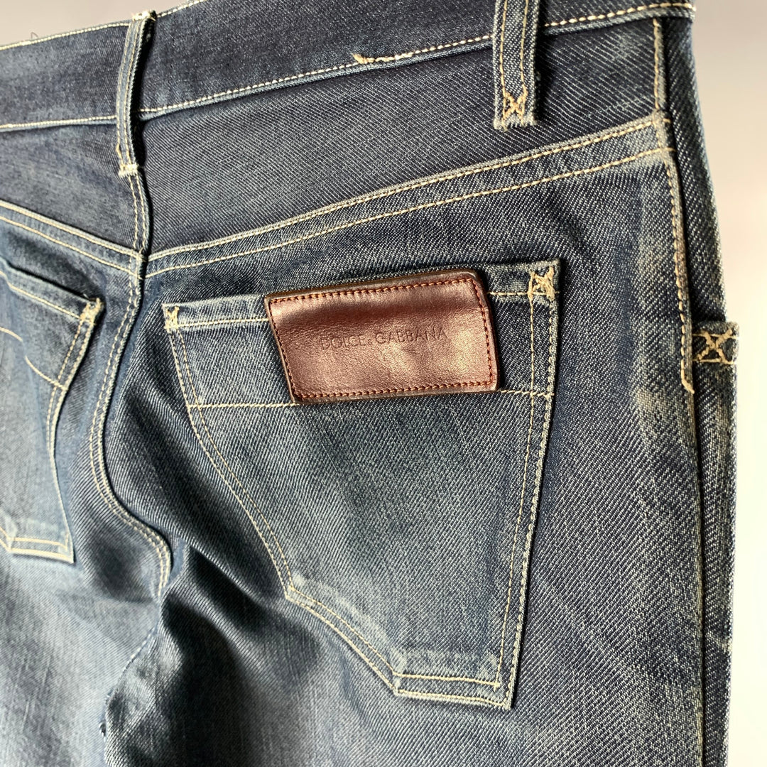 DOLCE & GABBANA Size 30 Navy Indigo Denim Slim Jeans