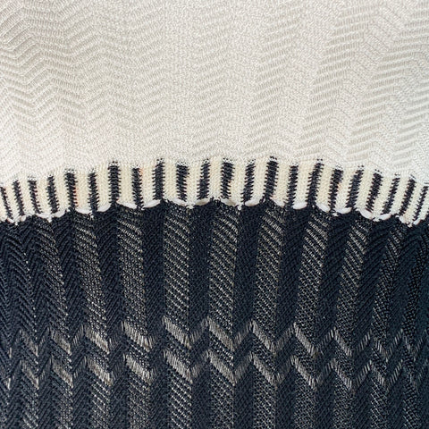 MISSONI Size 2 White Black Viscose Cotton Chevron Knit Two Tone Tank Casual Top