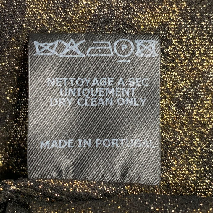 ISABEL MARANT Size S Brown Black Metallic Silk Blend Animal Print Dress Top