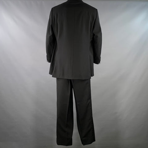 POLO by RALPH LAUREN Size 46 Black Virgin Wool Peak Lapel Tuxedo
