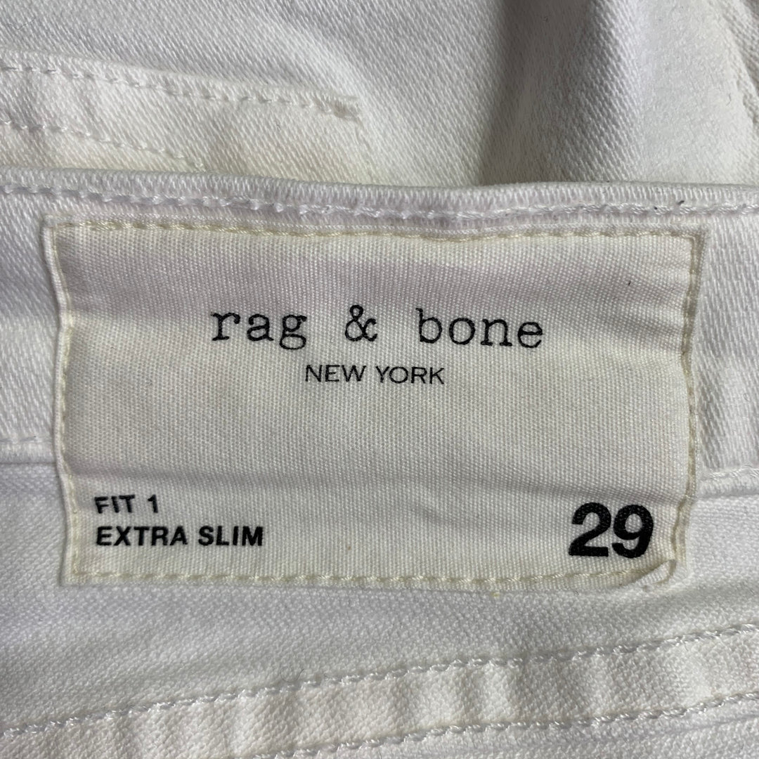 RAG & BONE Size 29 White Cotton Blend Skinny Five Pockets Button Fly Jeans