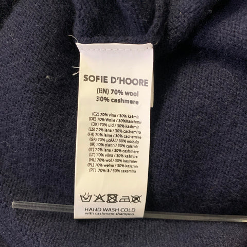 SOFIE D'HOORE Size S Navy Wool Cashmere Long Cardigan