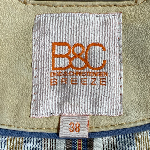 BOD & CHRISTENSEN Size 38 Yellow Leather Zip Up Jacket
