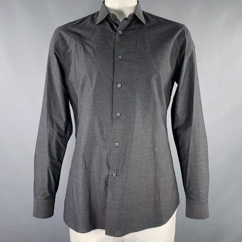 Chemise à manches longues en coton boutonnée FRANCK BOCLET taille L à motifs clous noirs et blancs