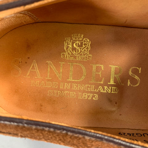 SANDERS Size 10 -Finchley- Brown Suede Tassels Loafers
