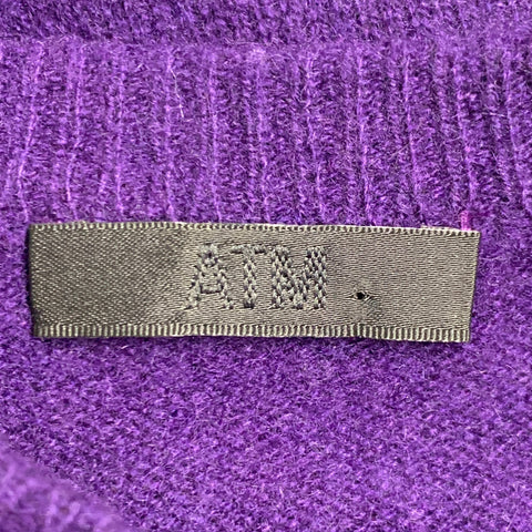 ATM Size M Purple Knit Cashmere Exposed Seam Crew Neck Pullover