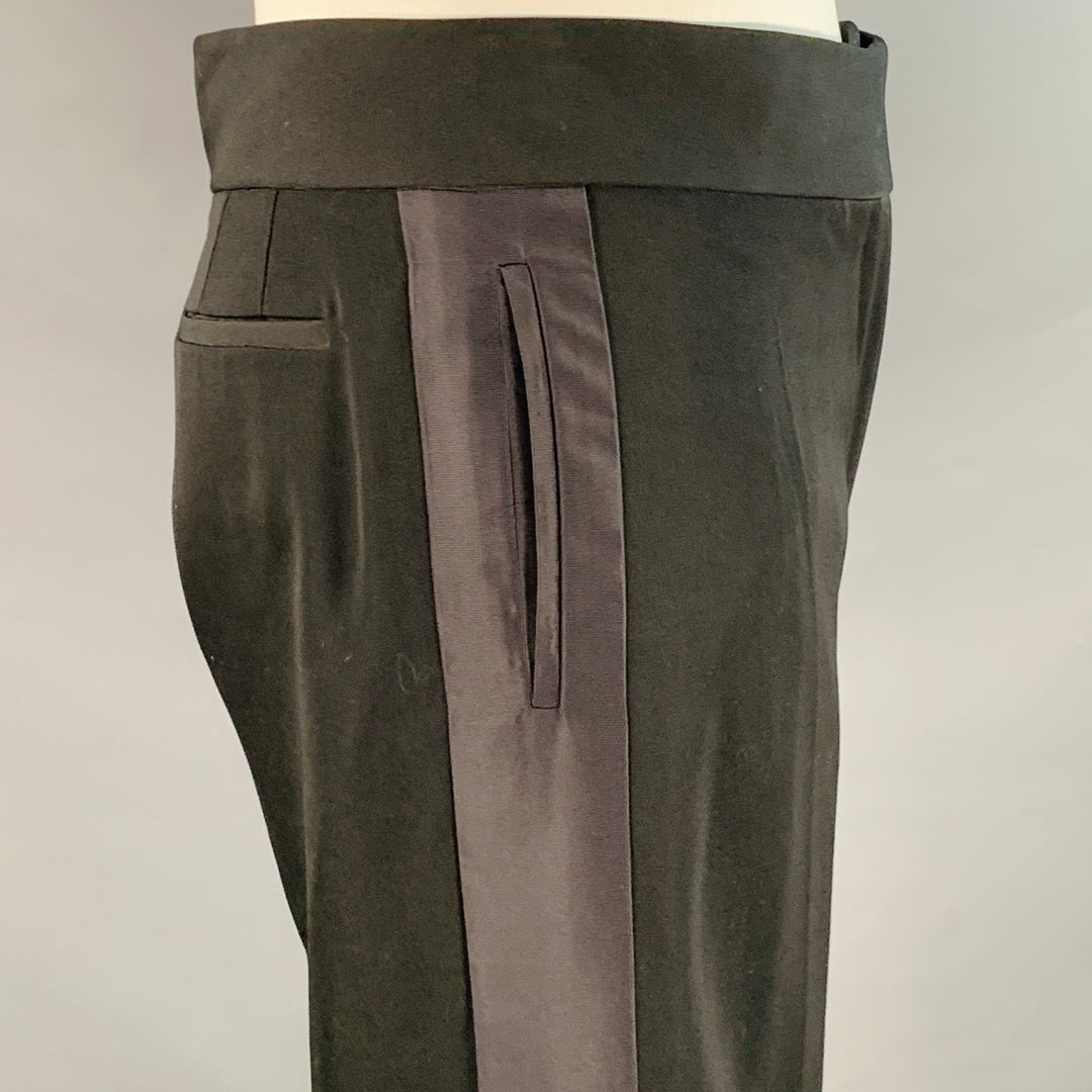 MARC JACOBS Size 10 Black Wool Wide Leg Dress Pants