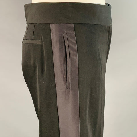 MARC JACOBS Size 10 Black Wool Wide Leg Dress Pants