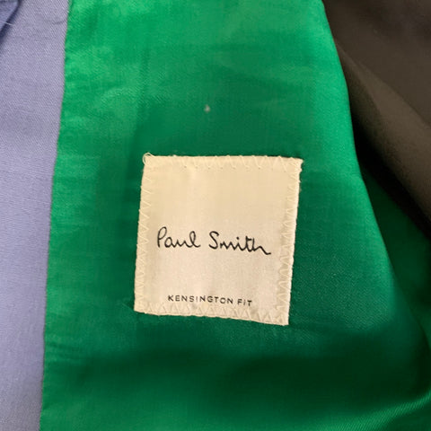 PAUL SMITH Size 38 Regular Blue Periwinkle Wool Mohair Notch Lapel Suit