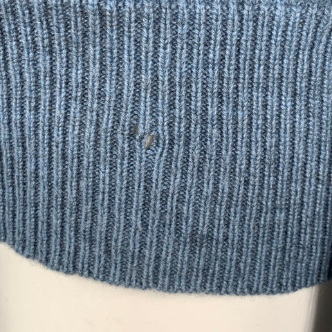 N.PEAL AW15 Size S Blue Heather Knit Cashmere V-Neck Sweater