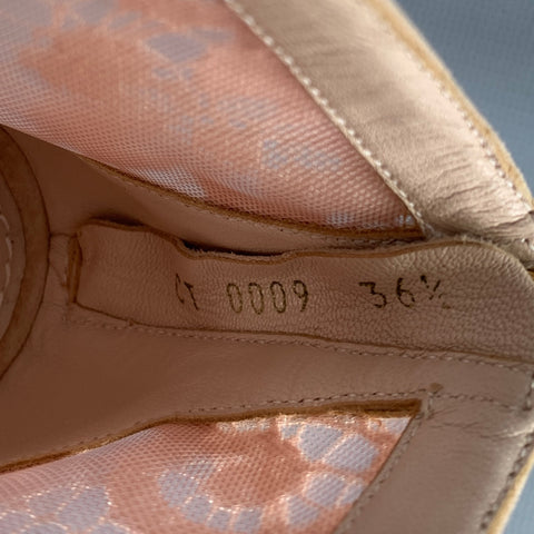 DOLCE & GABBANA Size 6.5 Pink Suede Mixed Materials Peep Toe Boots