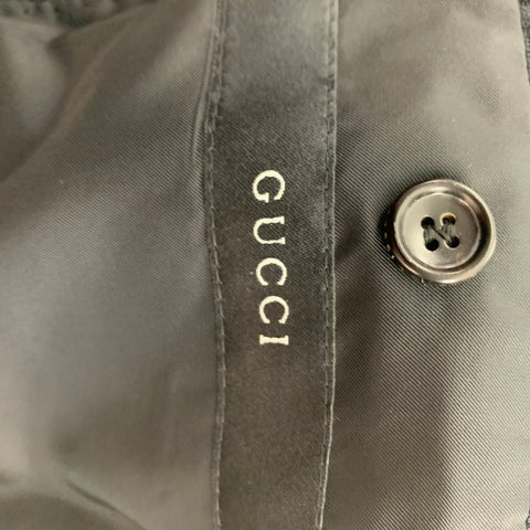 GUCCI by TOM FORD Size 36 Black Jacquard Cotton Silk Notch Lapel Sport Coat