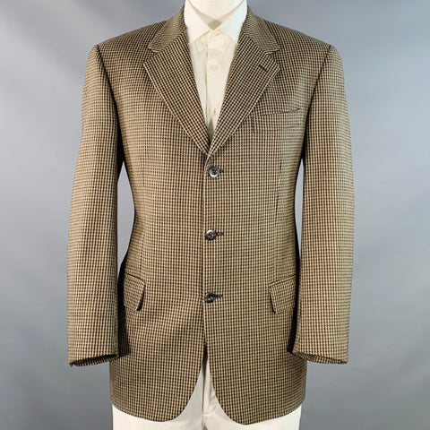 JOHN W. NORDSTROM Size 42 Brown Yellow Houndstooth Wool Sport Coat