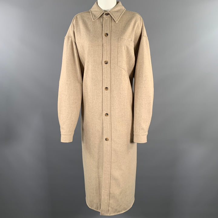 THE FRANKIE SHOP Size XS/S Brown Modacrylic Blend Faux Fur Notch Lapel Coat