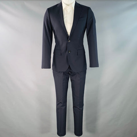 J.CREW Size 36 Short Ludlow Navy Wool Slim Fit Notch Lapel Suit