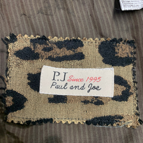 PAUL & JOE Size L Brown Black Animal Print Acrylic Blend Sport Coat